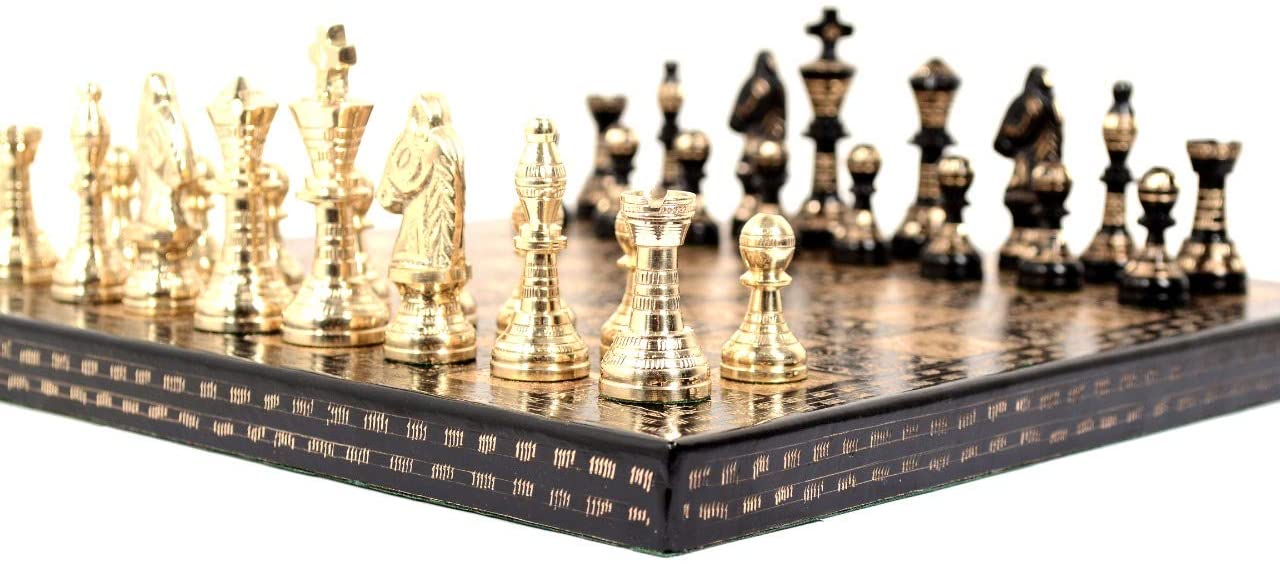 Brass Chess Board Game Set -(10"x10") image 1