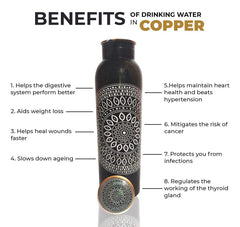 Pure Copper Water Bottle with Two Glasses (Tumblers), 950 ml image 3
