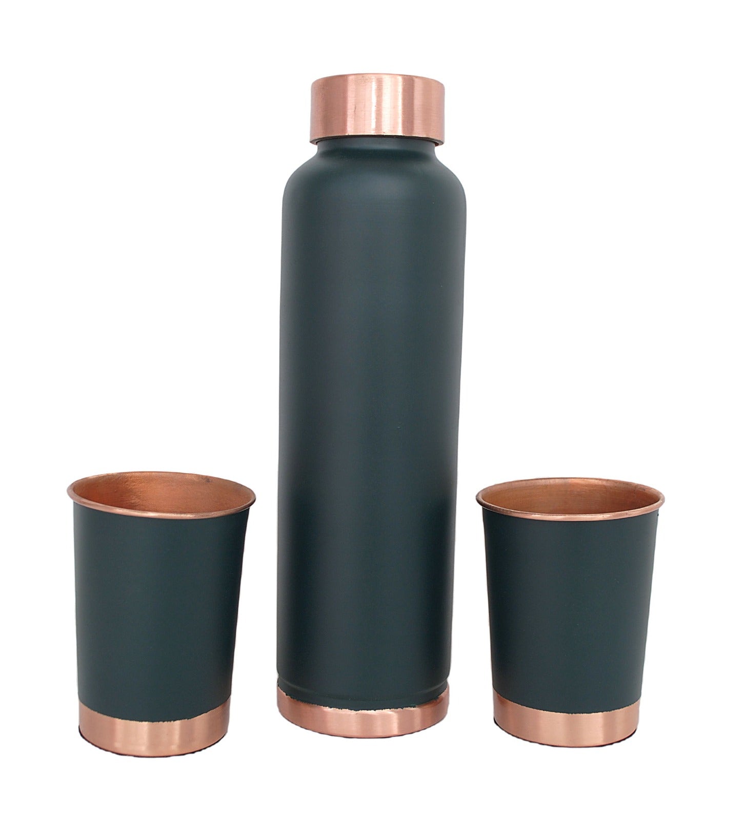 Pure Copper Water Bottle with Two Glasses (Tumblers) image 0