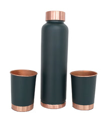 Pure Copper Water Bottle with Two Glasses (Tumblers) image 0