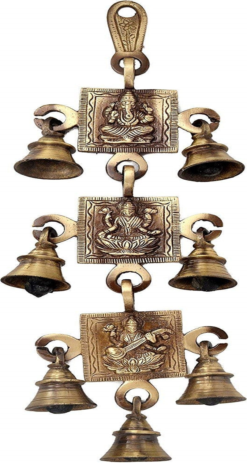 Brass Hanging Door Decorative Ganesh Bells image 0