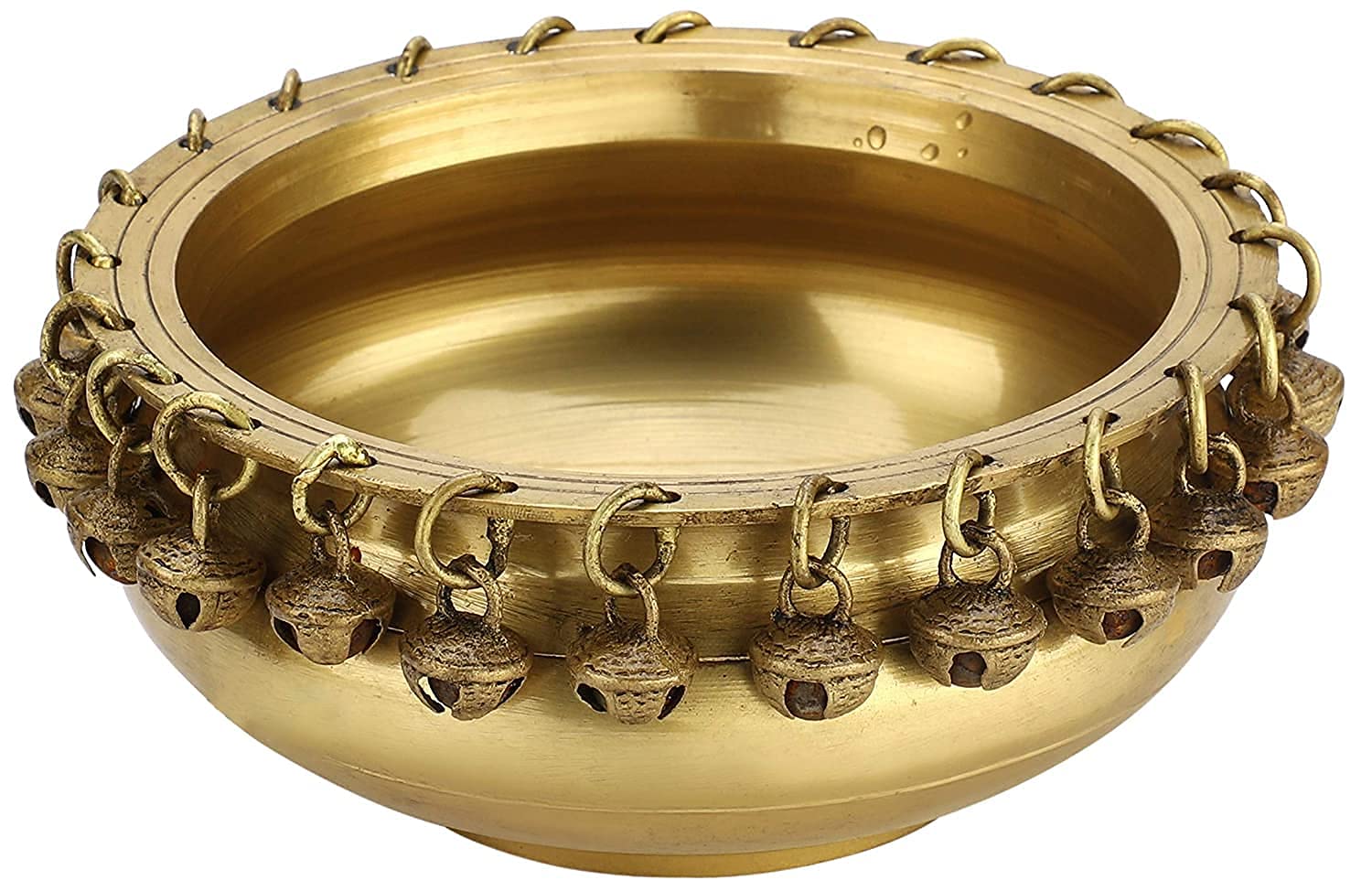Ethnic Brass Urli with Bells (Size-6") image 0