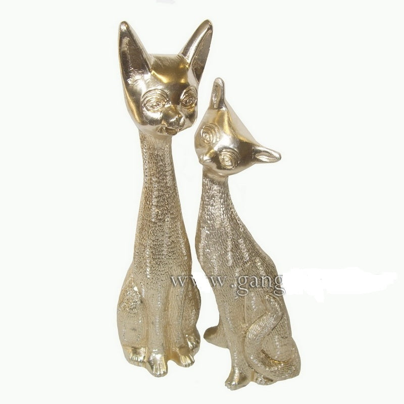 Metal Cat Set with Carvings image 0