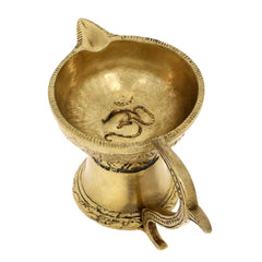 Brass Diya with Handle/Handmade Oil Lamp image 1