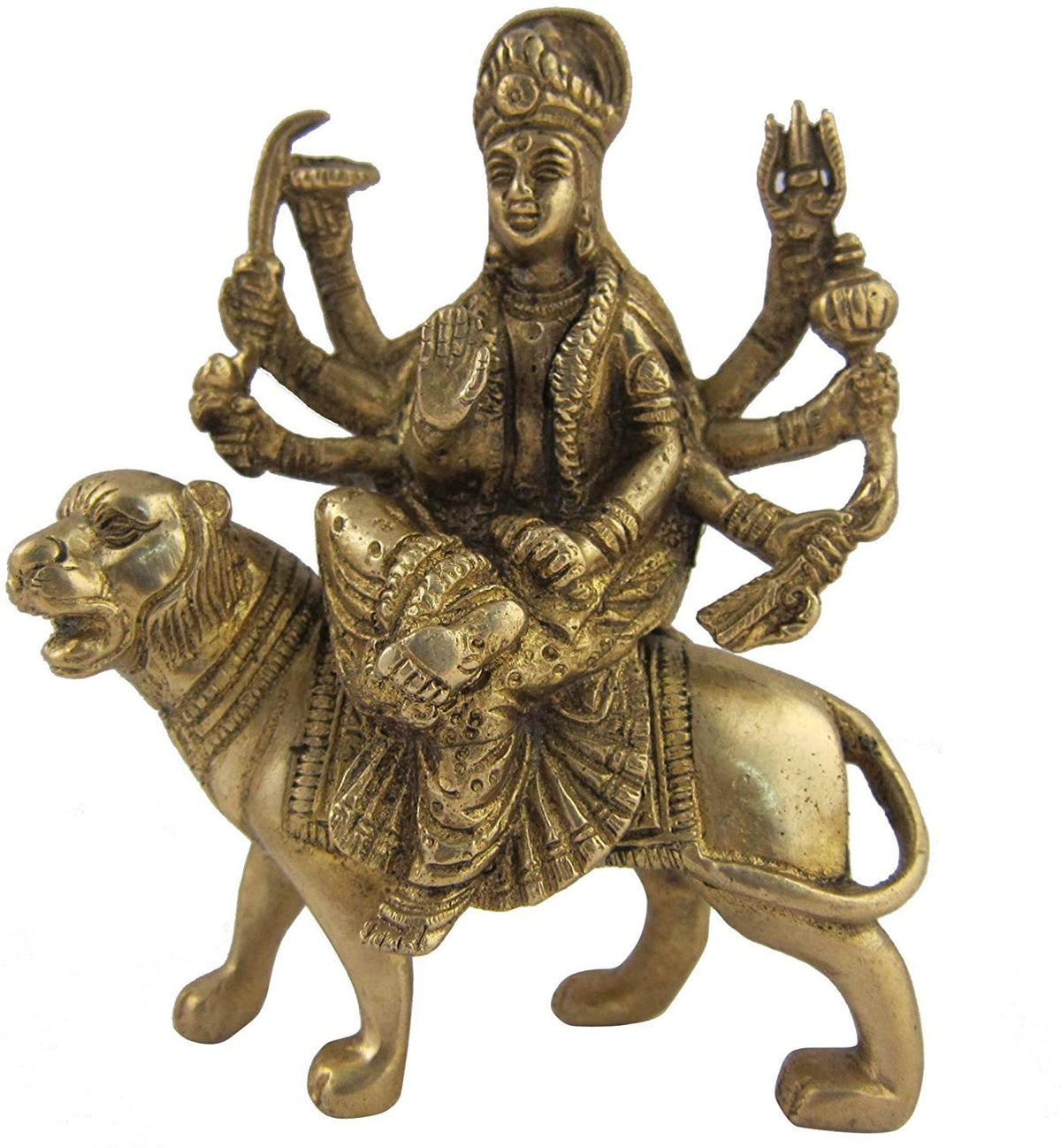 Brass Goddess Durga  5" image 0