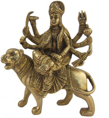 Brass Goddess Durga  5" image 0