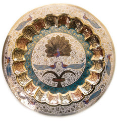 Brass Wall Hanging Plate Peacock-9" image 1