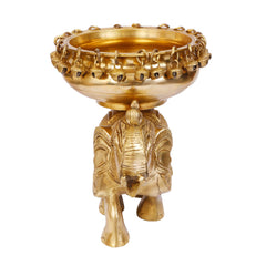 Brass Elephant Urli Bowl with Bells image 1