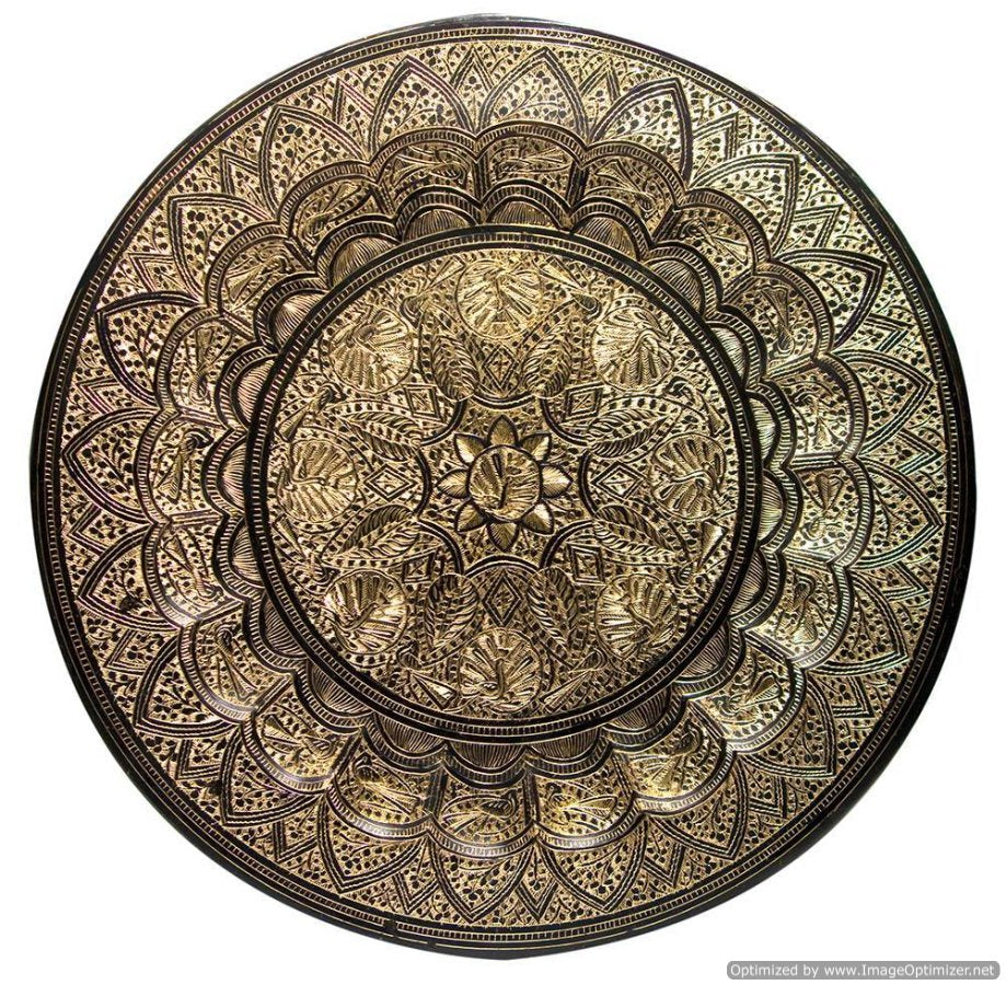 Brass Wall Hanging Plate Bidri Art-14" image 0
