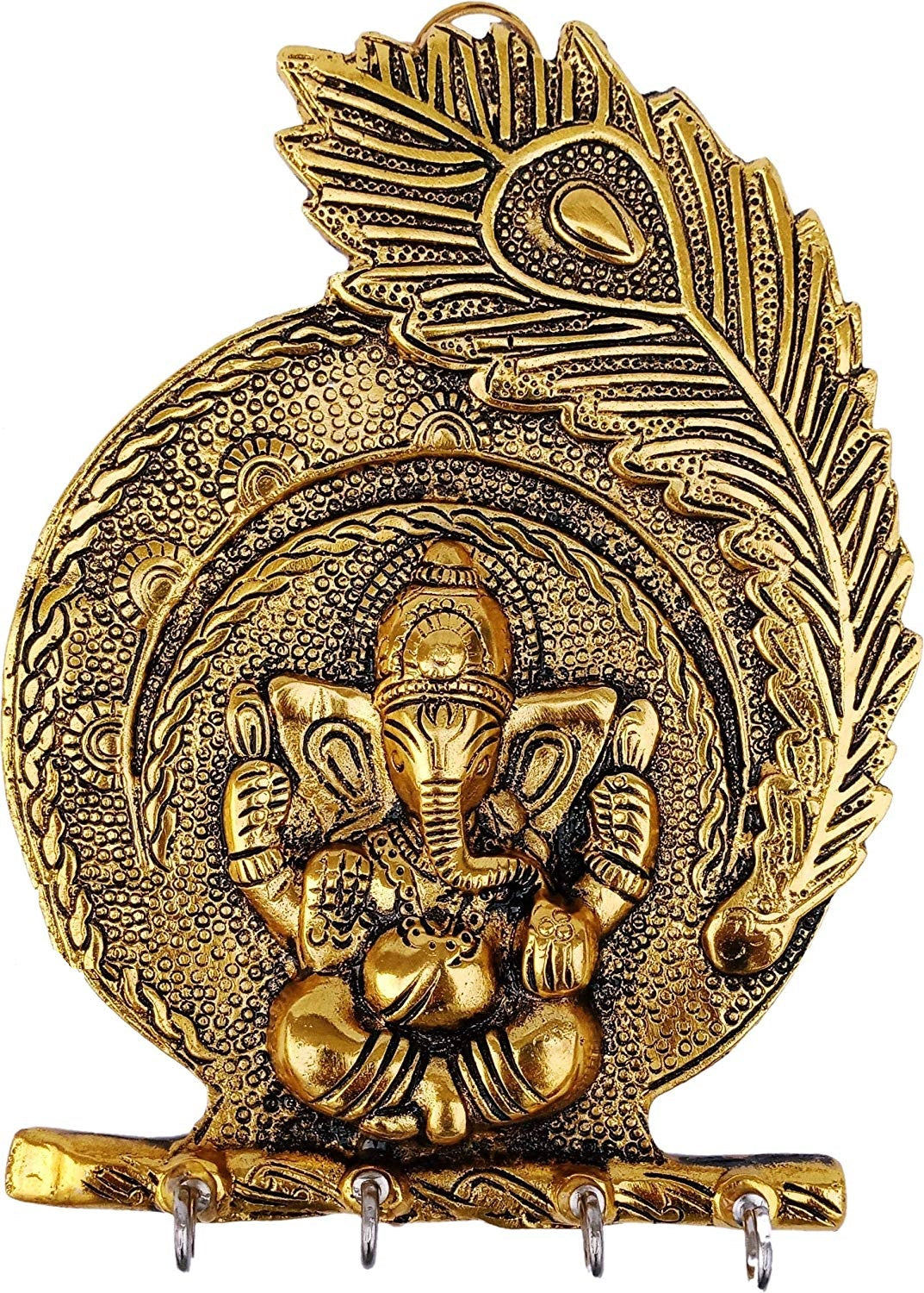  Metal Ganesh Wall Hanging with Key Holder image 0