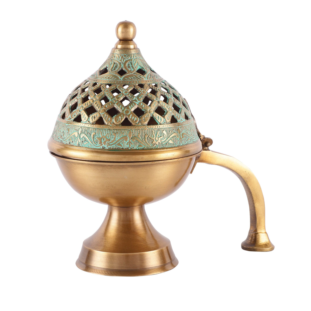 Brass Lobandan Incense Burner with Handle image 0