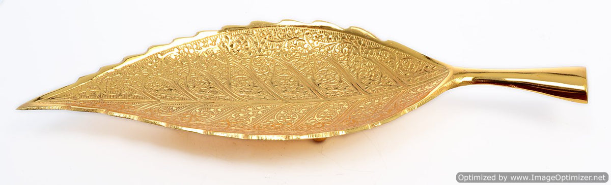 Brass Tray in Leaf Shape image 0