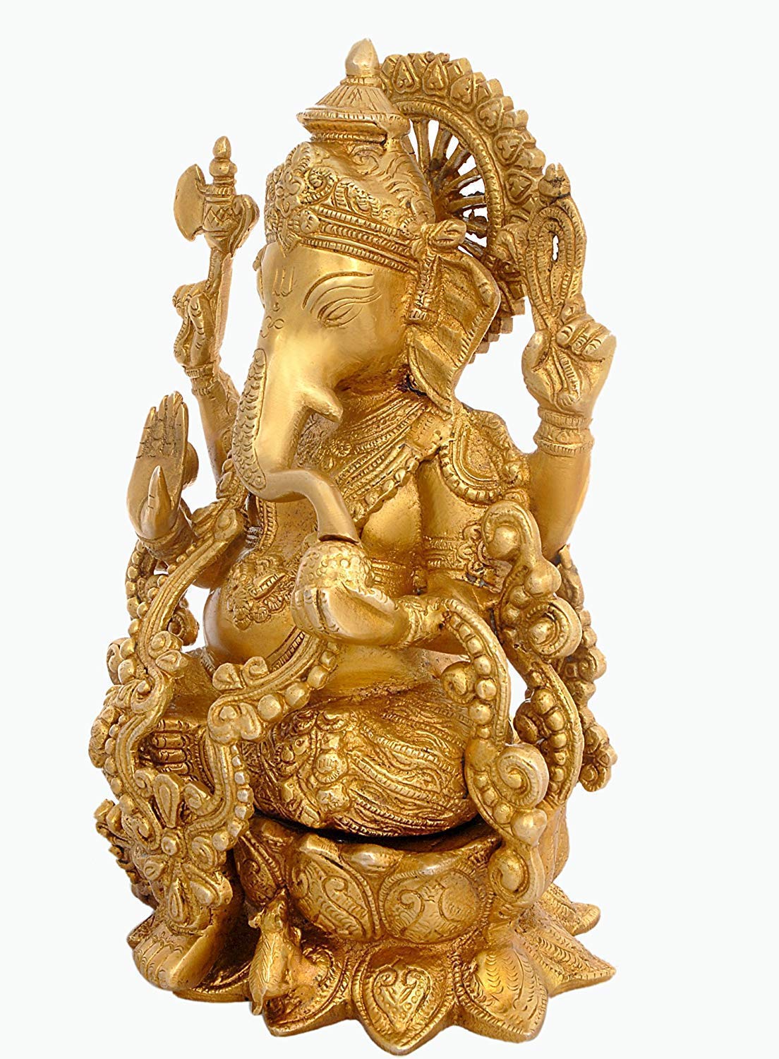 Brass Ganesha Bhagwan Murti-12.5" image 1