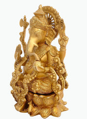Brass Ganesha Bhagwan Murti-12.5" image 1