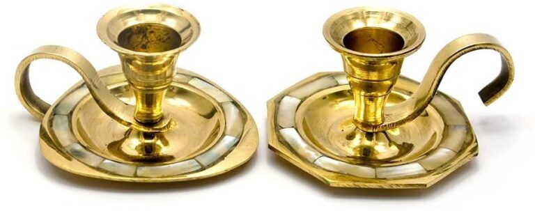 Set of 2 Brass Candle Stand 2" image 0