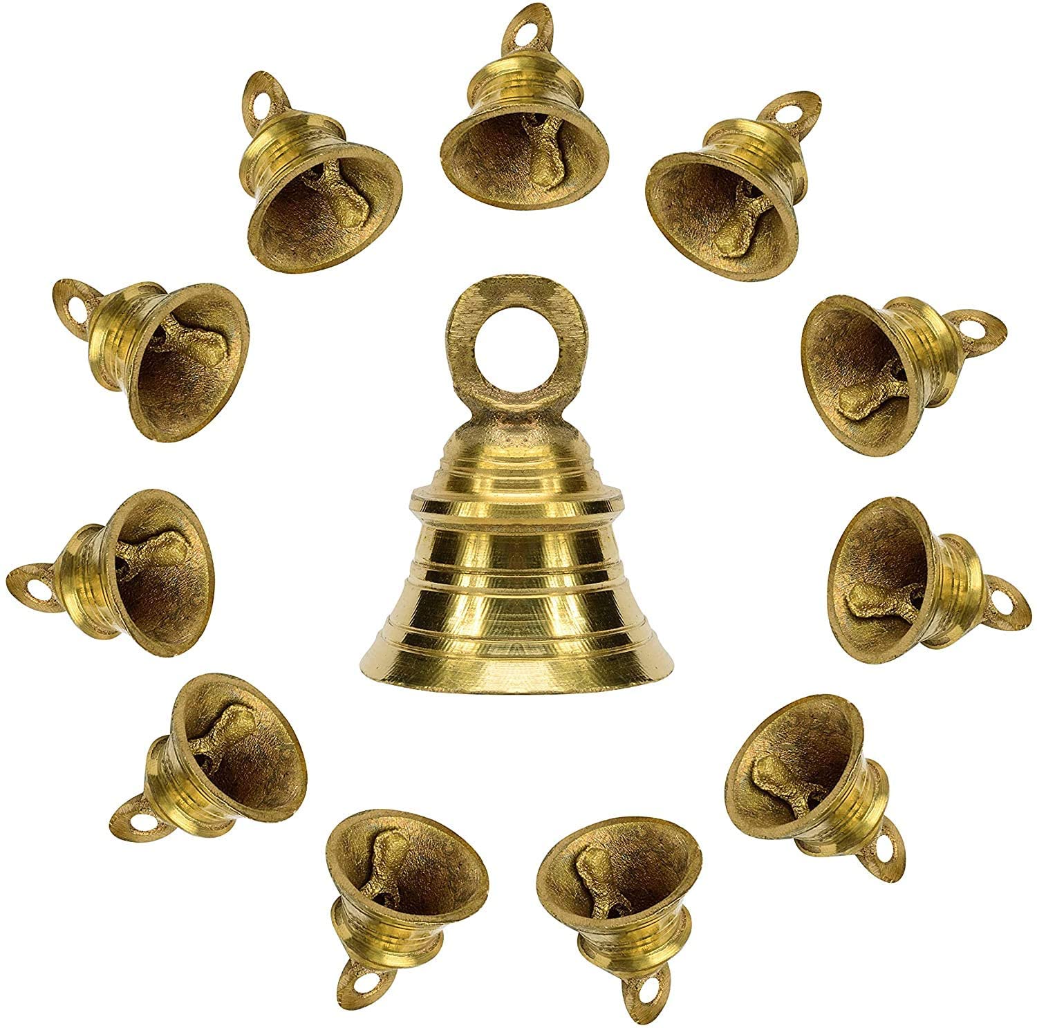 Set of 8 Brass Pooja Bell/Jingle Bells image 1
