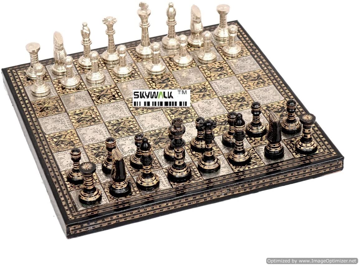 Brass Chess Board Game Set -(12"x12") image 1