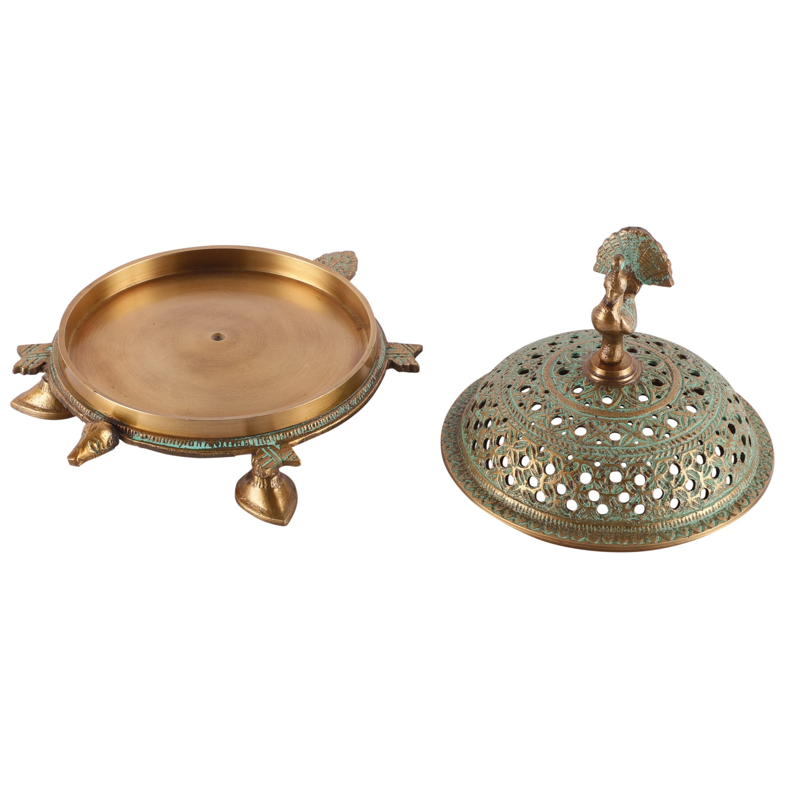 Brass Peacock Incense Burner Lobandan image 2