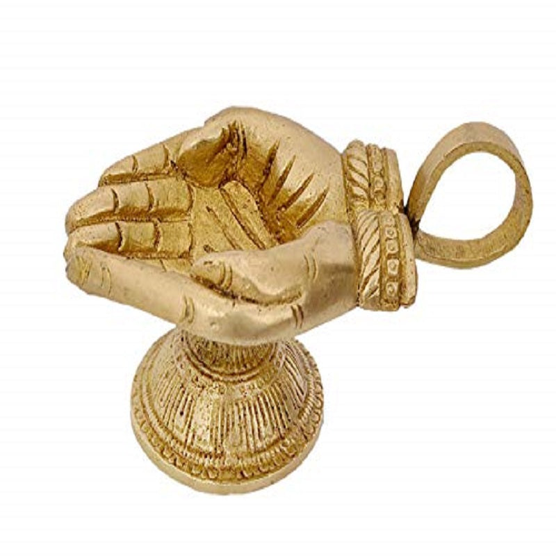 Brass Diya with Handle image 1