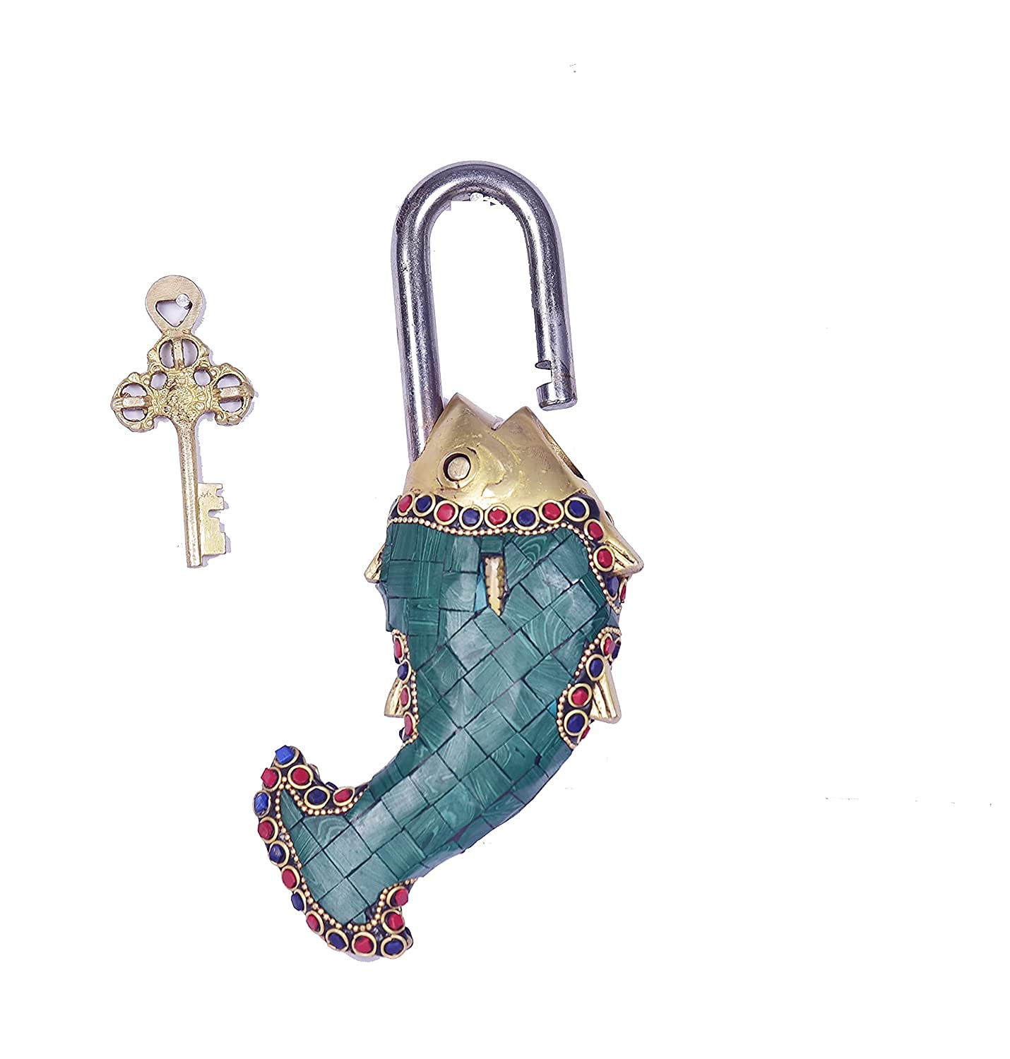 Colorful Fish Design Brass Lock with 2 Keys – Poplibrass