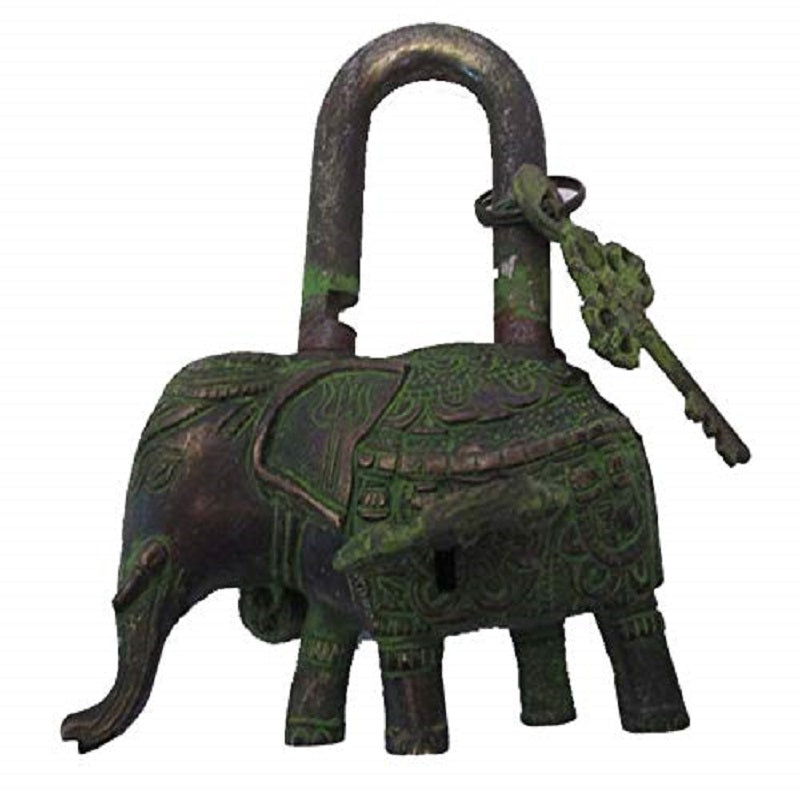 Elephant Shape Solid Vintage Style Brass Lock image 0