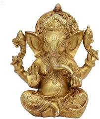 Brass Ganesha with Mukht image 0