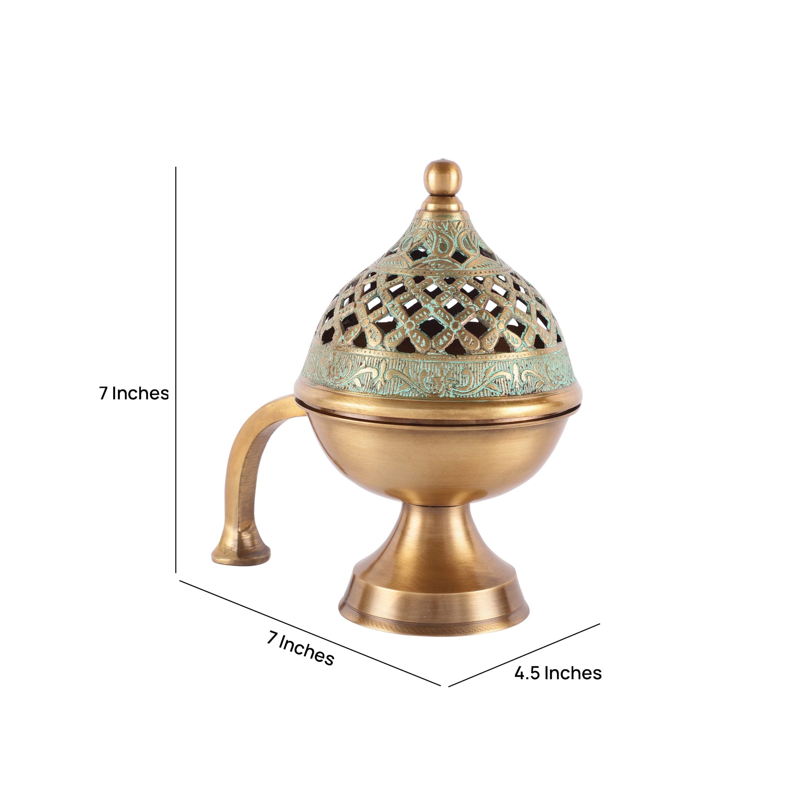 Brass Lobandan Incense Burner with Handle image 1