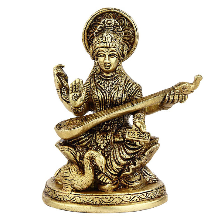 Brass Sarawasti on Kamal Base image 0