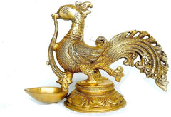 Brass Peacock Diya Oil Lamp  image 0