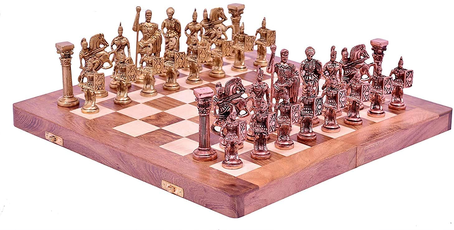 Brass Chess Board Game Set -(14″x14″) image 2