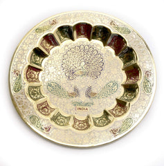 Brass Wall Hanging Plate Peacock-9" image 0