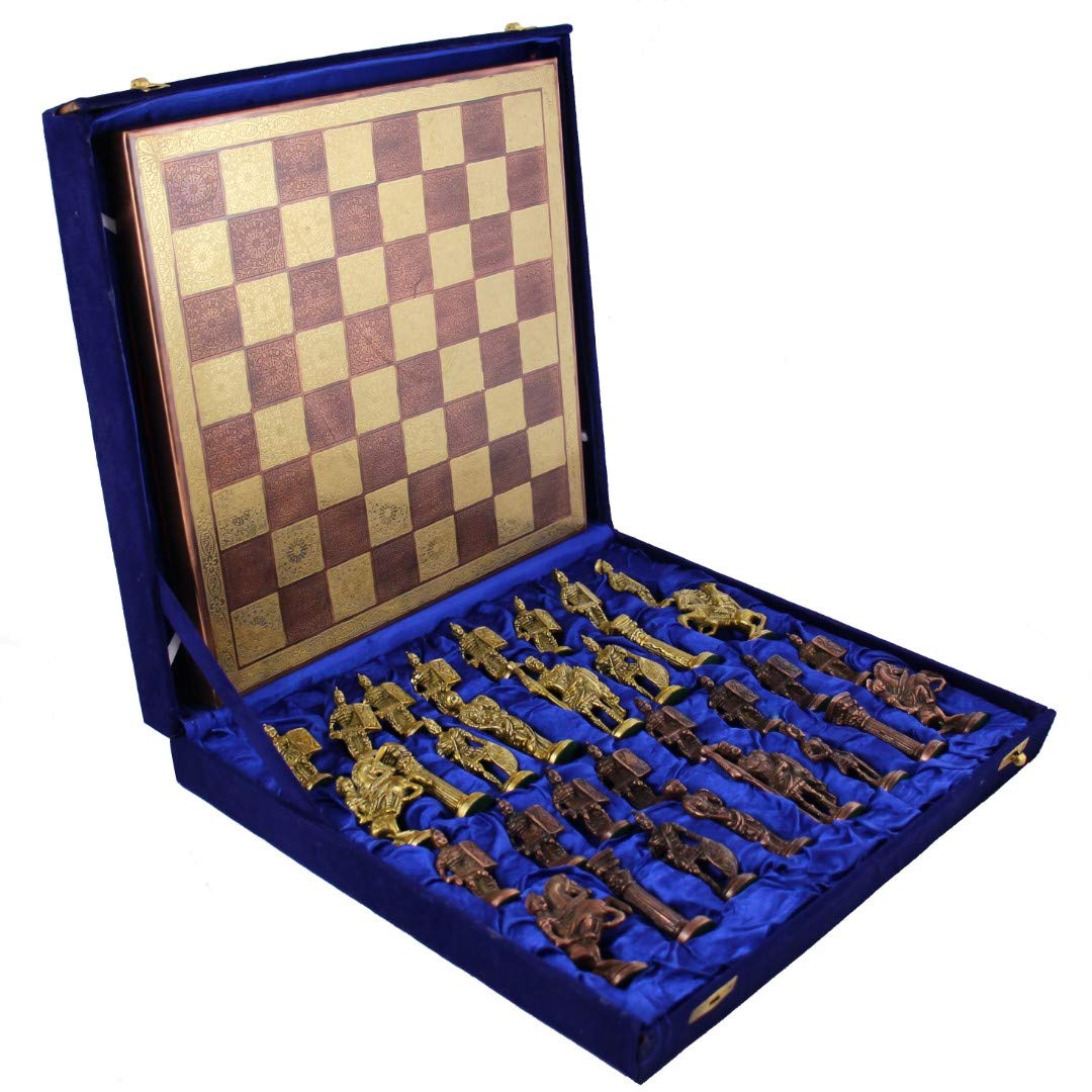 Roman Brass Chess Set with Brass Board image 2