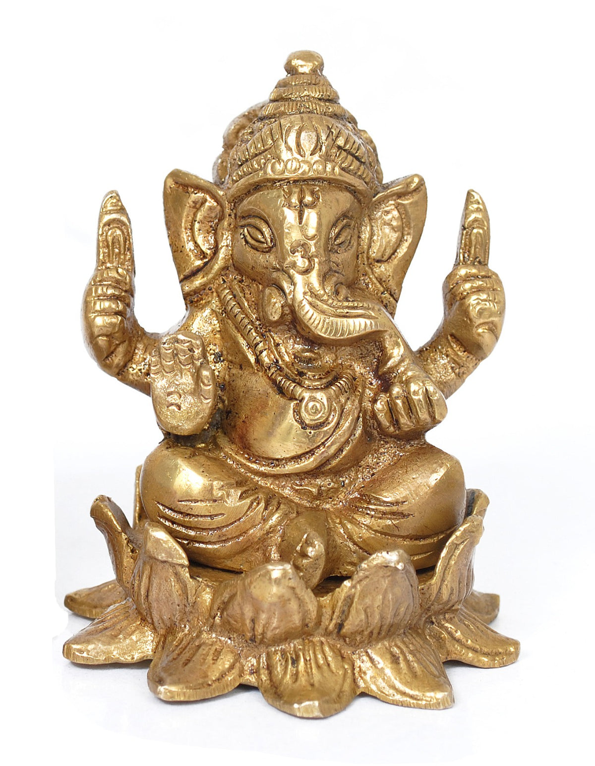Brass Lord Ganesha Religious Idol image 0