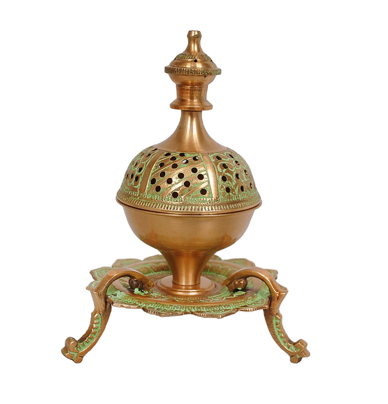 Brass  Loban Dhoop Dani with Incense Holder image 0