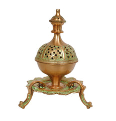 Brass  Loban Dhoop Dani with Incense Holder image 0