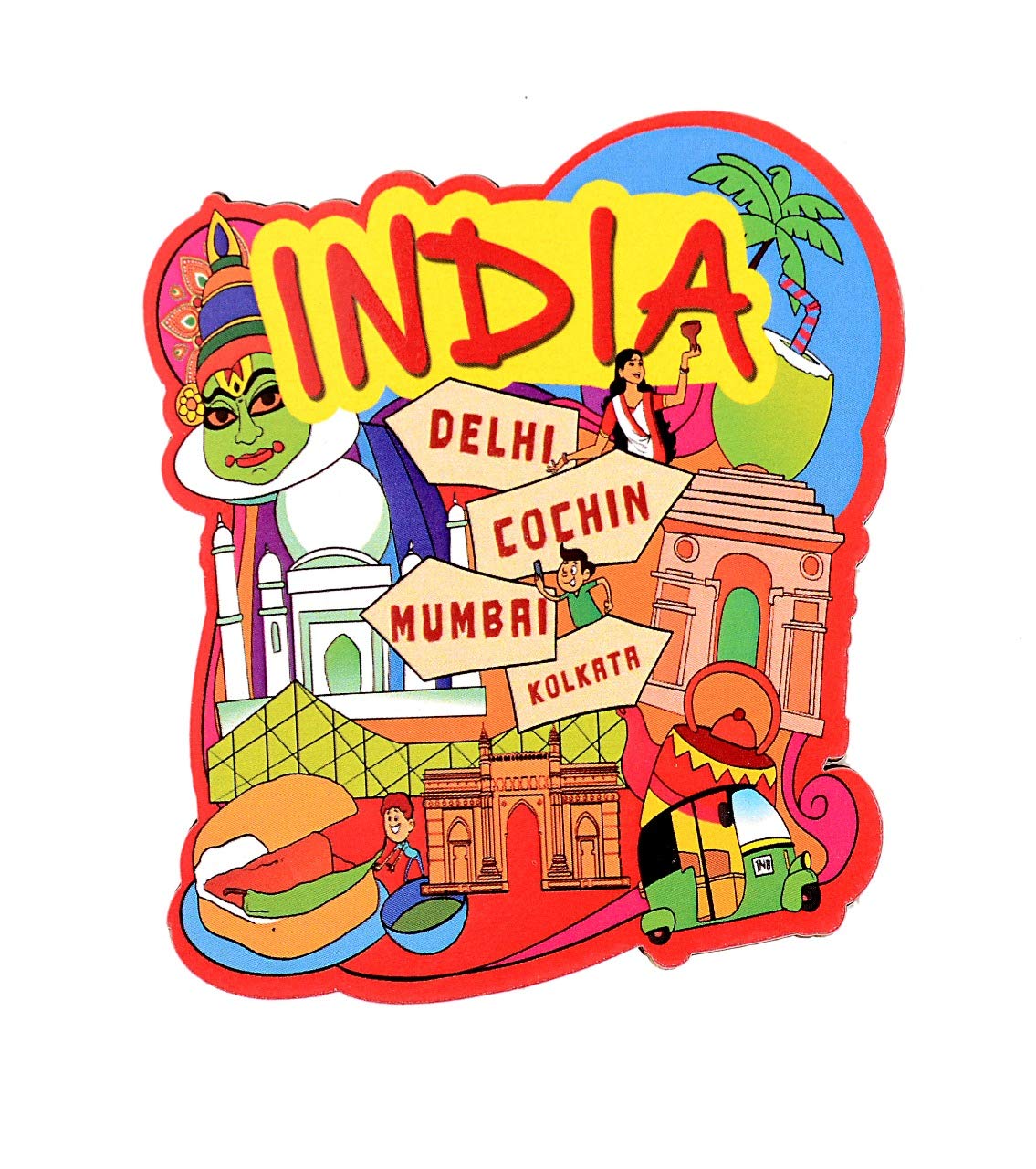 Wooden Fridge Magnet-India image 0
