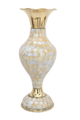 Metal Flower Vase with Shell Mother of Pearl image 0
