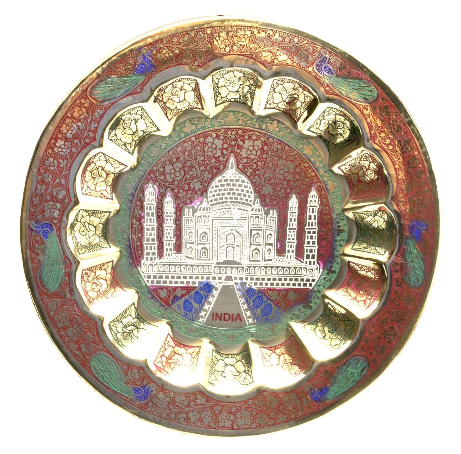 Brass Wall Hanging Plate Taj Mahal-7" image 1