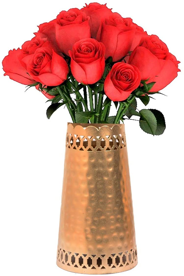 Metal Flower Vase 8" image 0