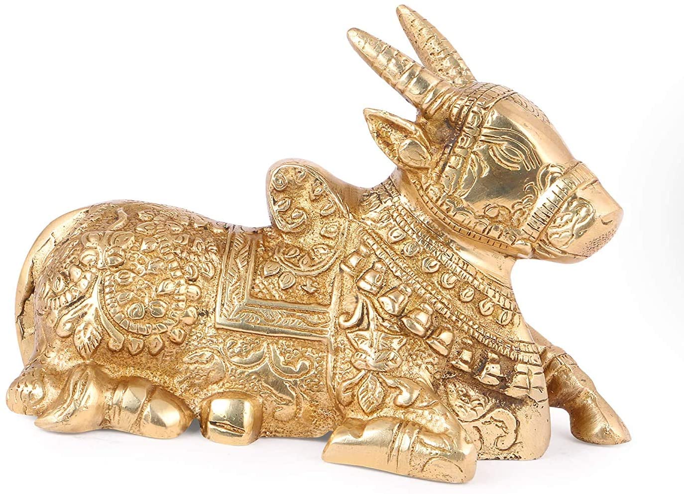 Brass Sitting Nandi Cow  image 1