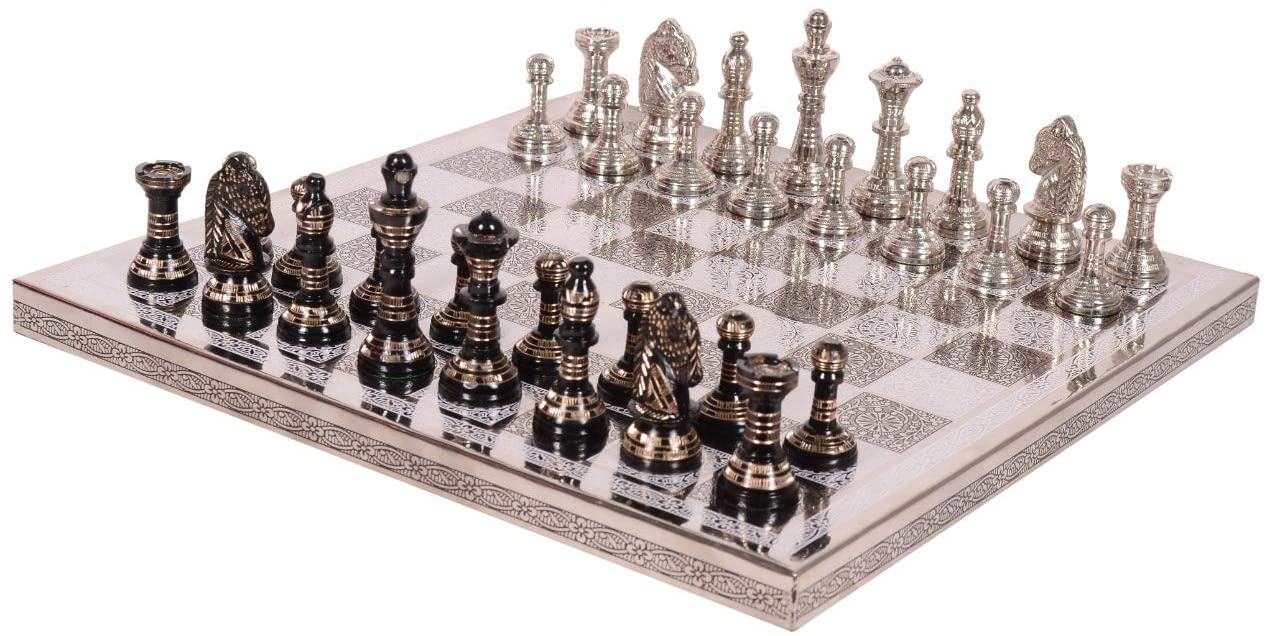 Brass Chess Board Game Set -(12"x12") image 1