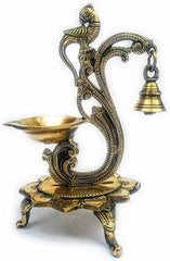  Brass Peacock Diya Stand/Oil lamp/Deepak Deepam image 0