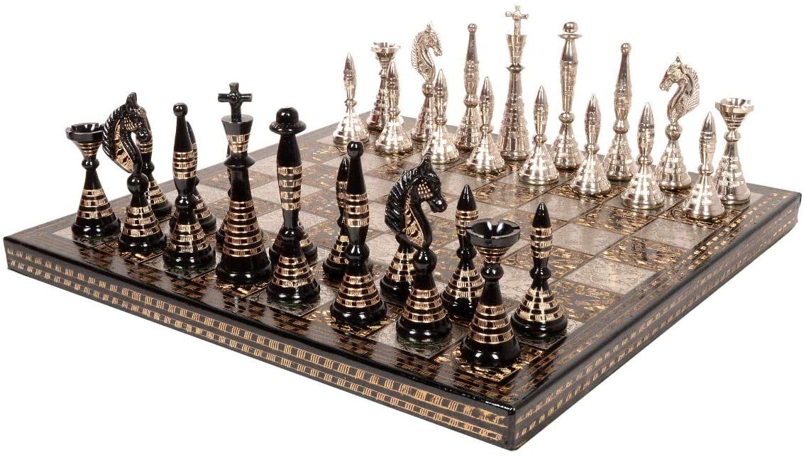 Brass Tribal Chess Set (12"x12") image 0