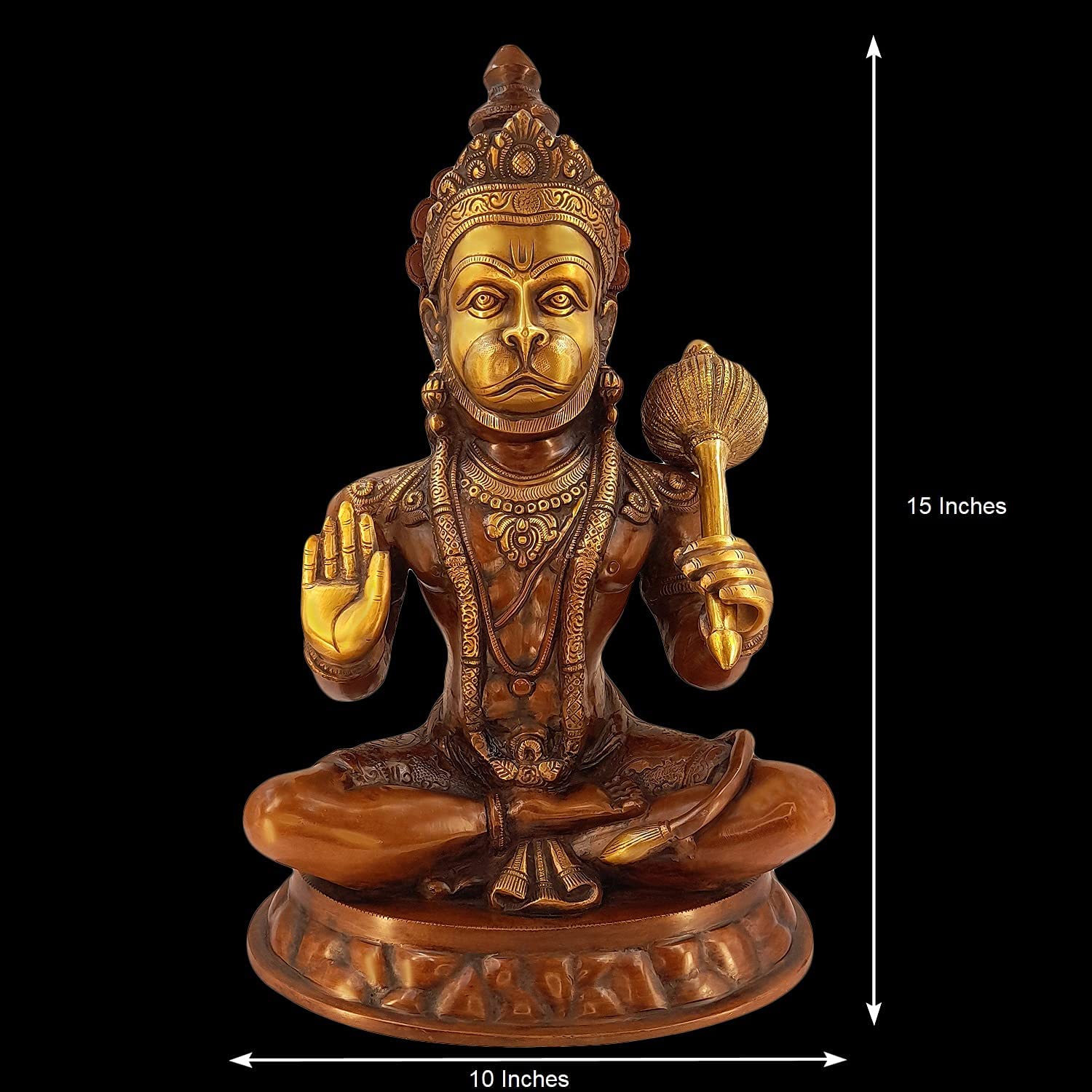 Brass Hanuman Statue Bajrang Bali Murti image 2