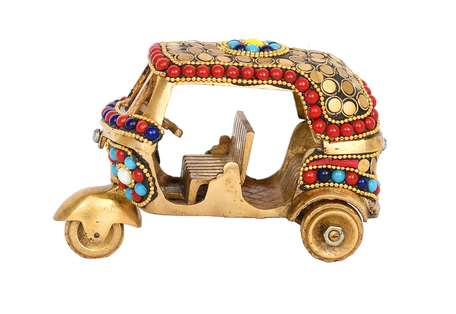 Brass Auto Rickshaw Tuk Tuk Miniature image 1