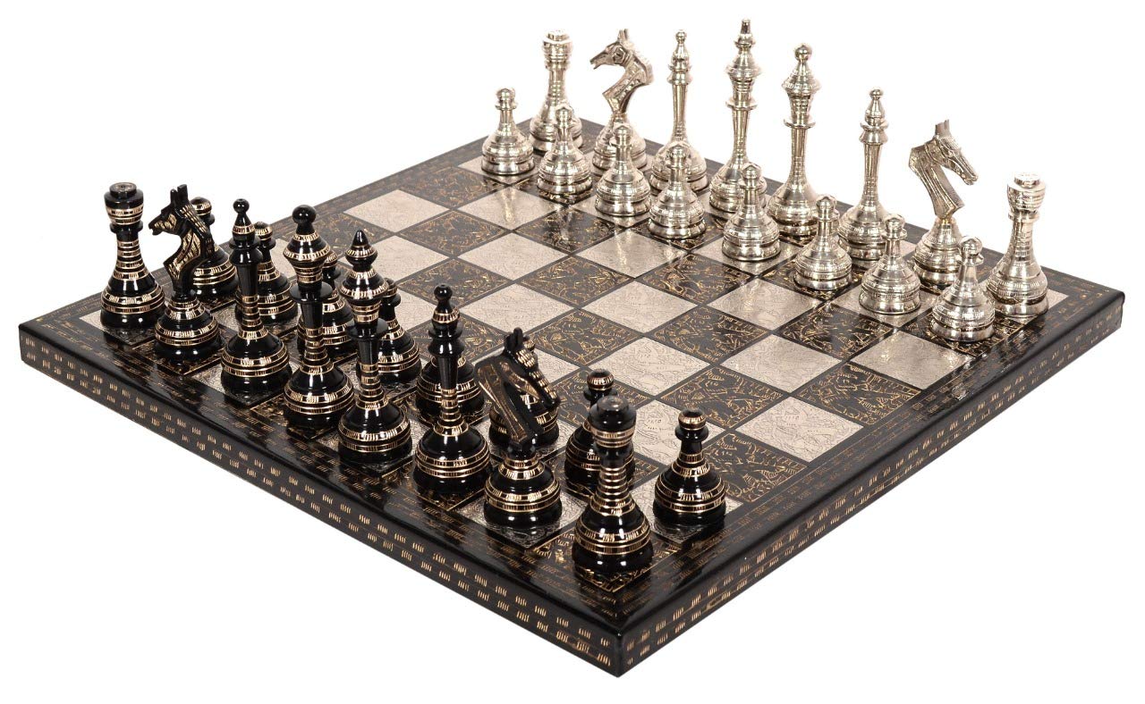 Brass Chess Board Game Storage Box (14x14 Inch) image 0