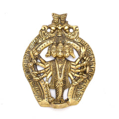 Panchmukhi Hanuman Brass Wall Hanging Idol image 0