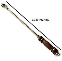 Brass Back Scratcher with Wooden Handle-19" image 1