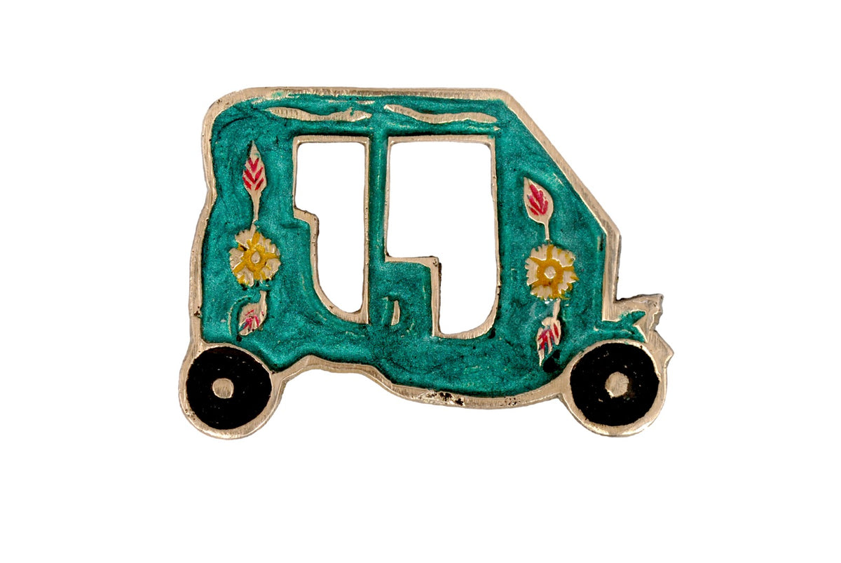 Brass Fridge Magnet-Auto Rickshaw