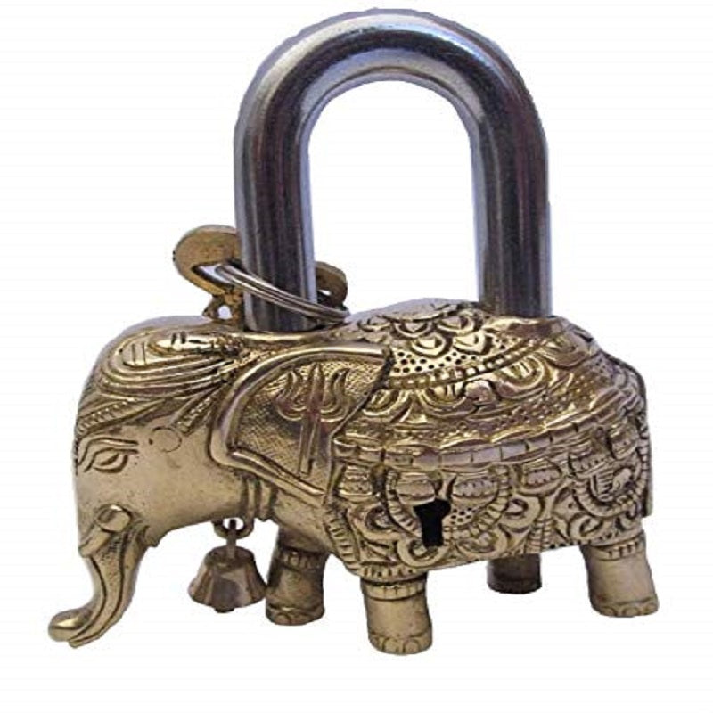 Elephant Shape Solid Vintage Style Brass Lock
